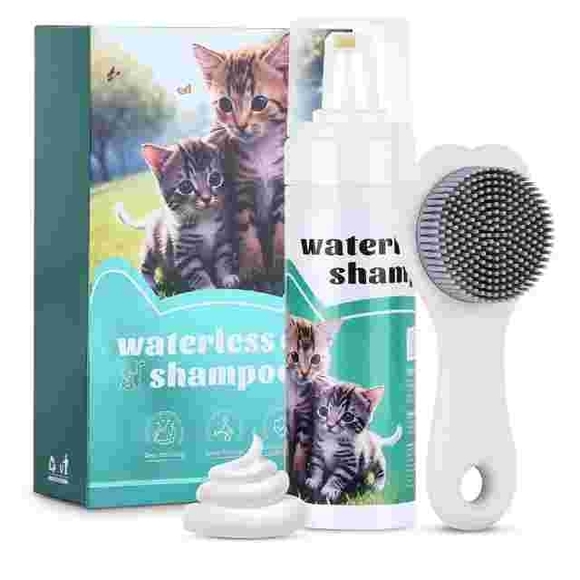 Amazon Waterless Cat Shampoo with Brush - White and Green - Picture 1 of 6
